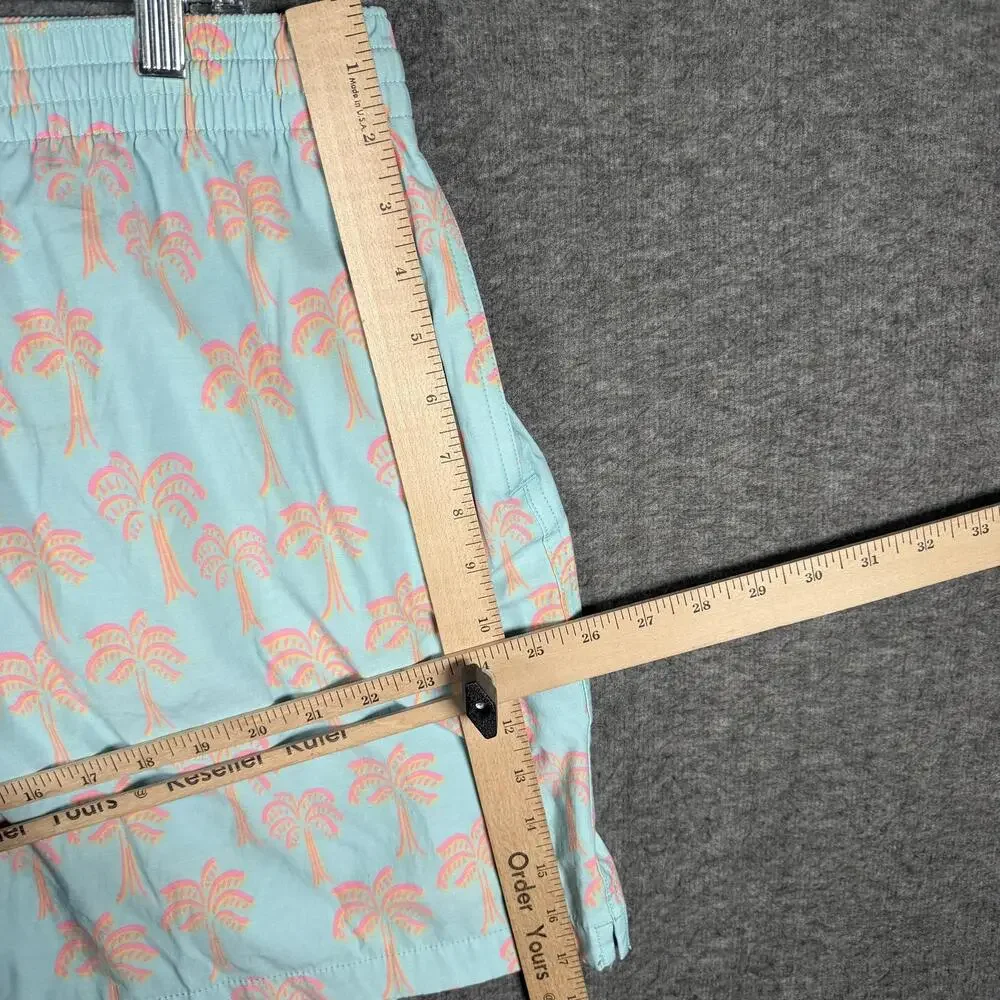 Chubbies Shorts Mens 2XL Blue Palm Tree Swim Trunks Lined Tropical Camp Surf 5.5